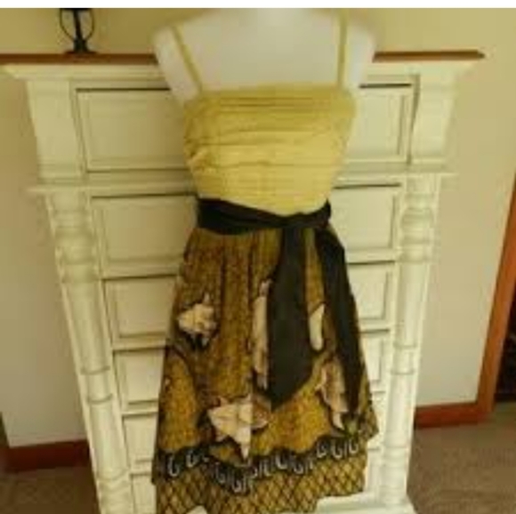 Anthropologie Virginia Vanessa Baxter Bay Fish Print Cocktail Dress Size 2 - Picture 3 of 11